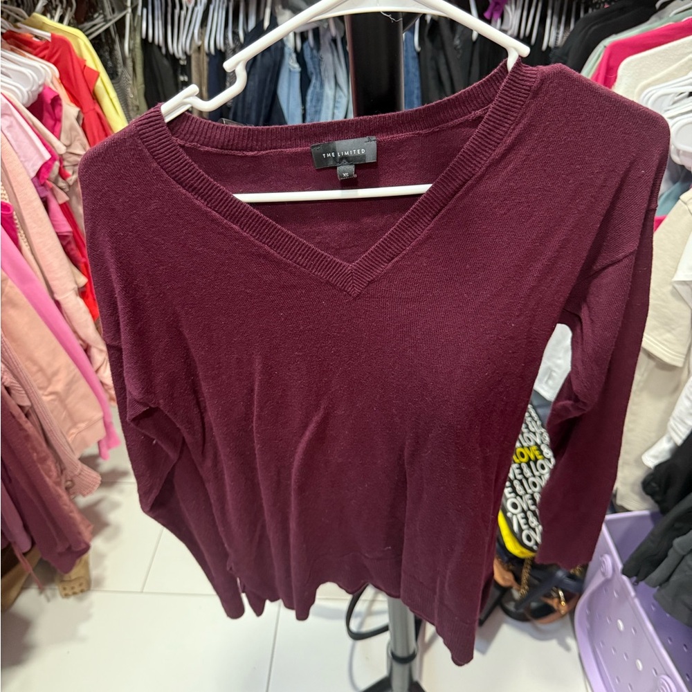 The Limited Women's Burgundy Long Sleeve Top